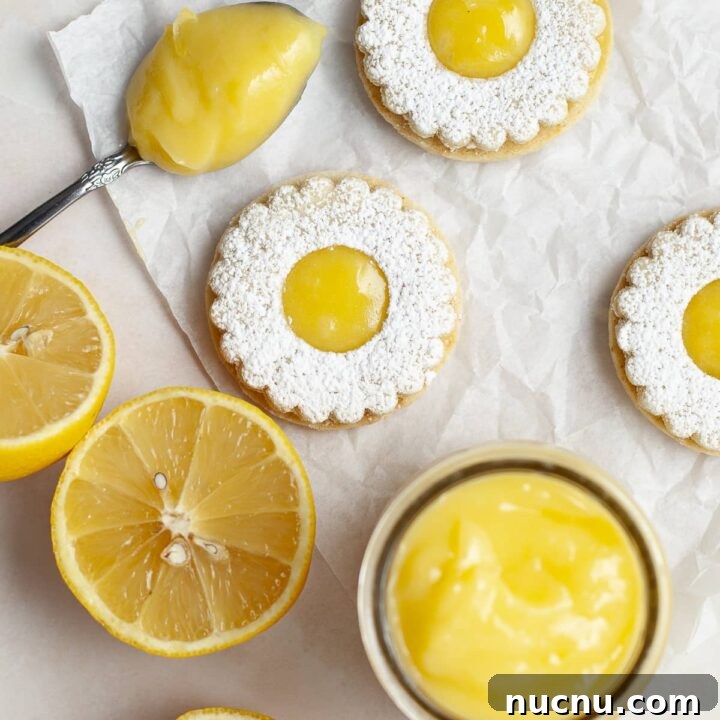 Lemon Curd Linzer cookies made with gluten free ingredients