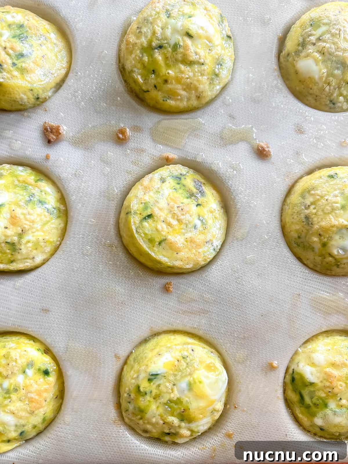 Zucchini Egg Muffin Cups: Protein-Packed Breakfast Bites 11 Freshly baked zucchini egg cups.