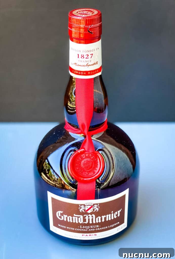 Grand Marnier Cranberry Sauce Recipe for Holiday Dinners 3 grand mariner in a bottle on a flat surface