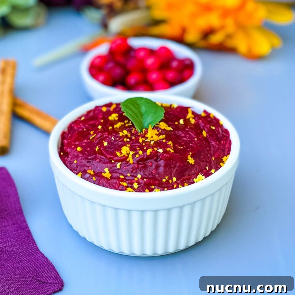 Grand Marnier Cranberry Sauce Recipe for Holiday Dinners 8 Grand Marnier cranberry sauce in a white bowl