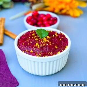 Grand Marnier Cranberry Sauce Recipe for Holiday Dinners 9 Grand Marnier cranberry sauce in a white bowl