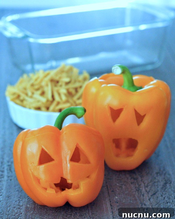 Bell pepper jack o lanterns two orange bell peppers carved into a halloween jack o lanterns