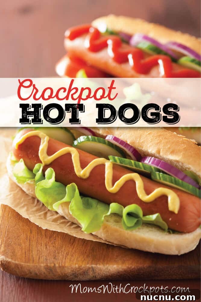 Crockpot hot dogs ready to serve
