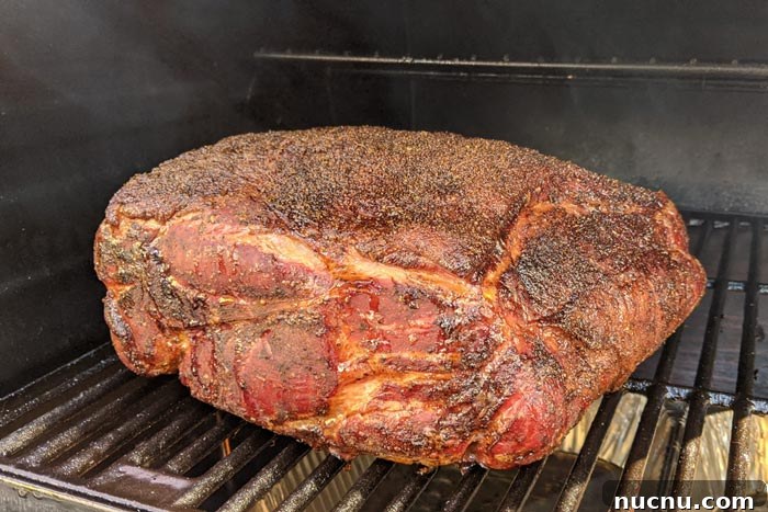 pork butt on smoker grates