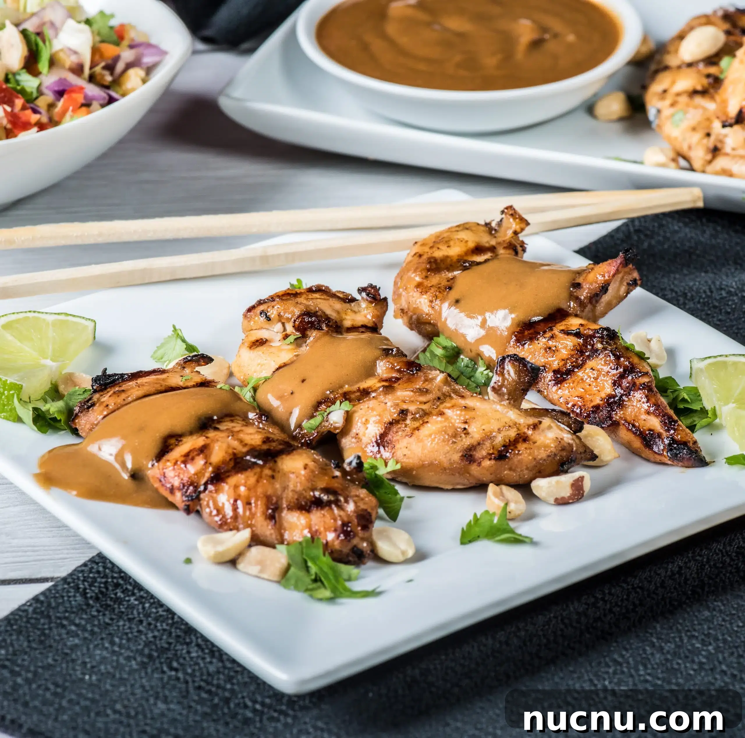Chicken Satay with Peanut Sauce Recipe — Grilled Skewers & Dipping Sauce 2 Chicken Satay