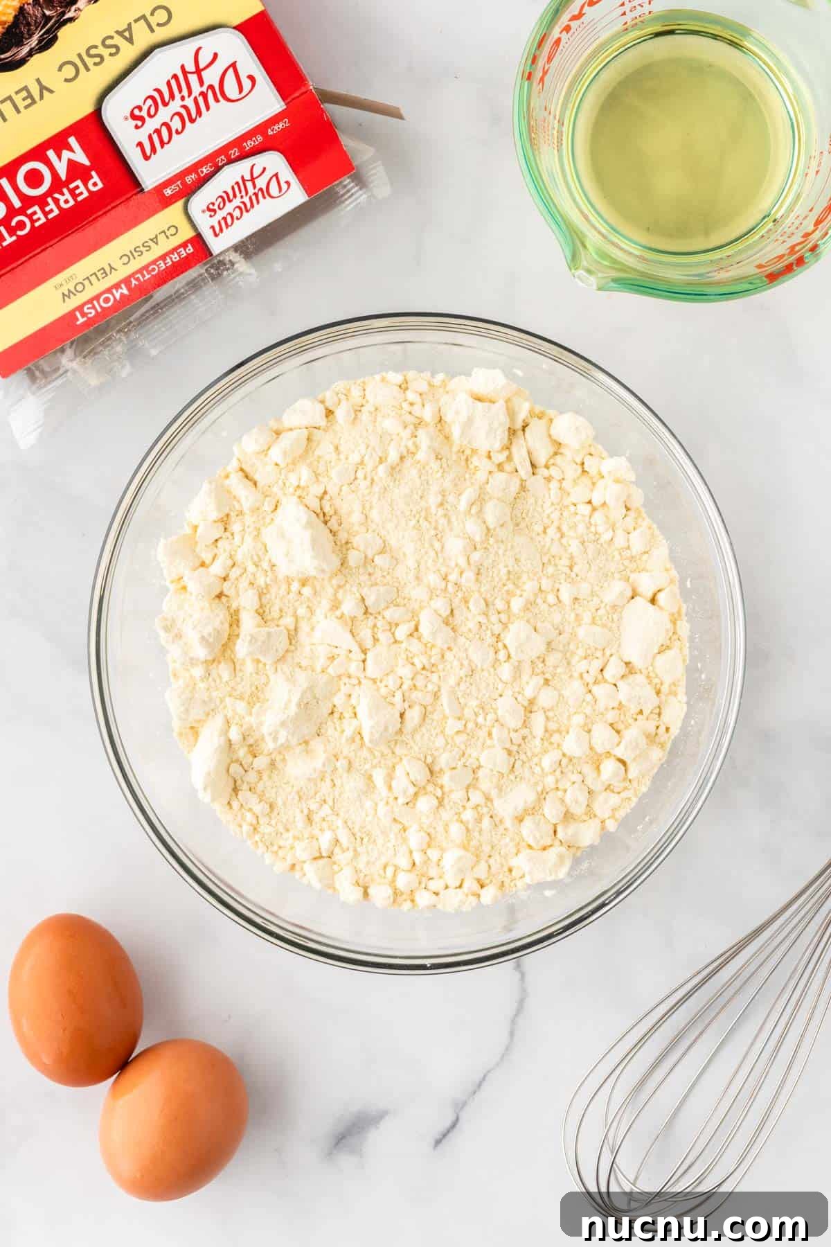 cake mix in a bowl