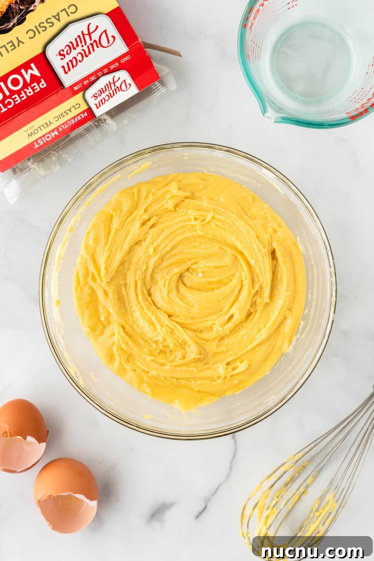 cookie batter mixed together in a bowl