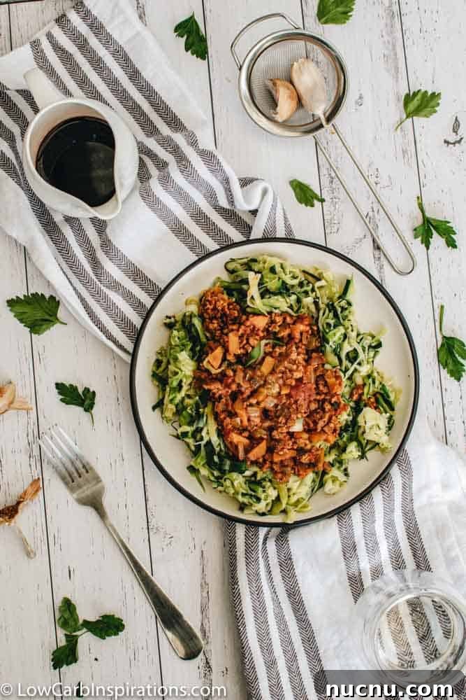 Keto Zucchini Noodles with Rich Bolognese Sauce Recipe 11 Zucchini Noodles with Bolognese Sauce Recipe