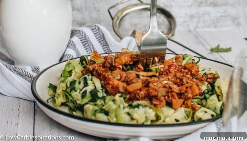 Keto Zucchini Noodles with Rich Bolognese Sauce Recipe 4 Zucchini Noodles with Bolognese Sauce Recipe