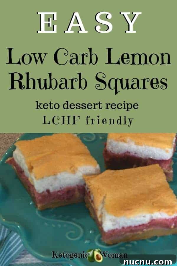 Keto Rhubarb Lemon Meringue Squares — Grandma’s Recipe 13 Low carb lemon meringue rhubarb squares, keto dessert recipe that's LCHF friendly.