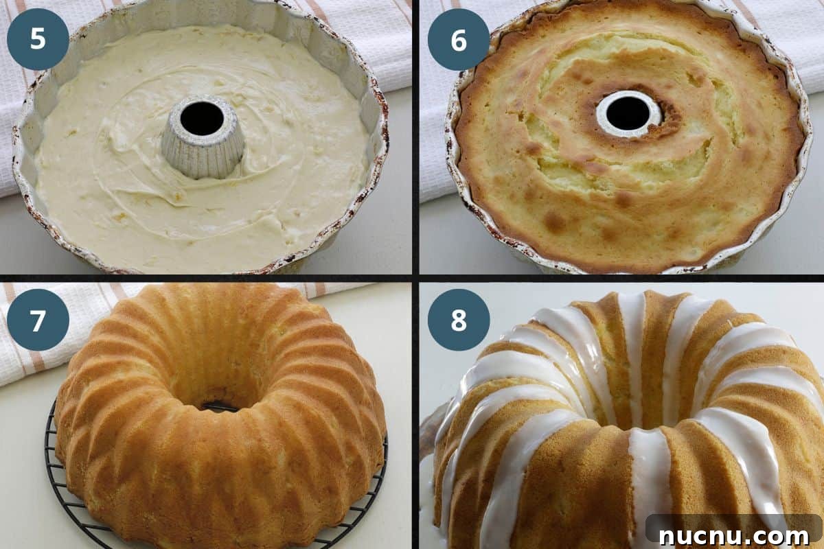 Photo collage of recipe steps 5-8.