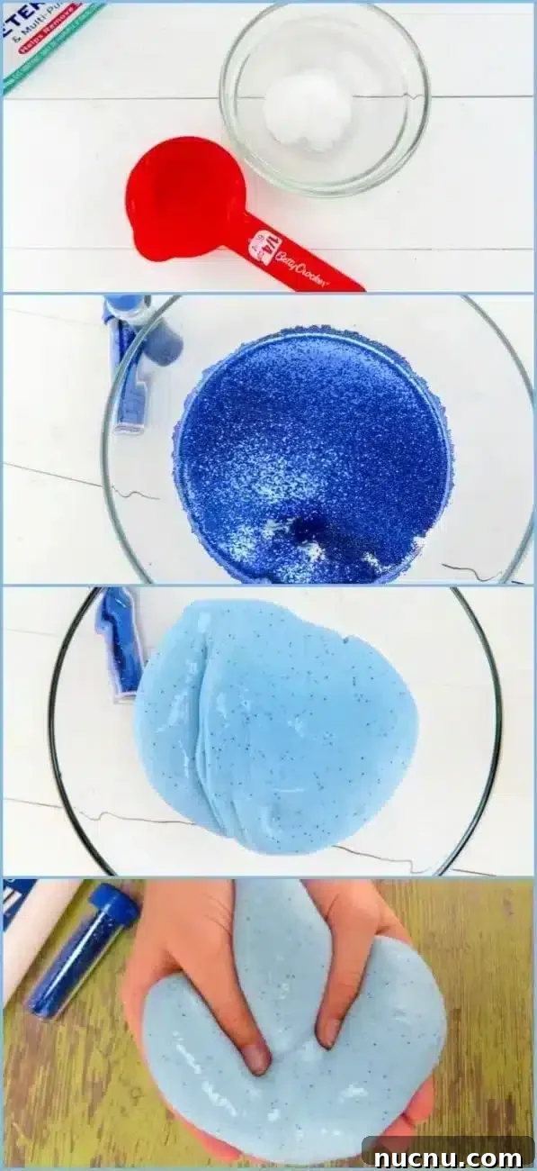Make slime with glue and glitter—easy and customizable. how to make slime with glue and activator