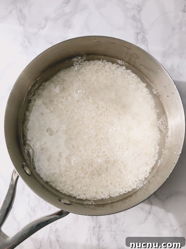 Perfect Sushi Rice: Step-by-Step Guide for Authentic Results 3 Sushi rice in a pan