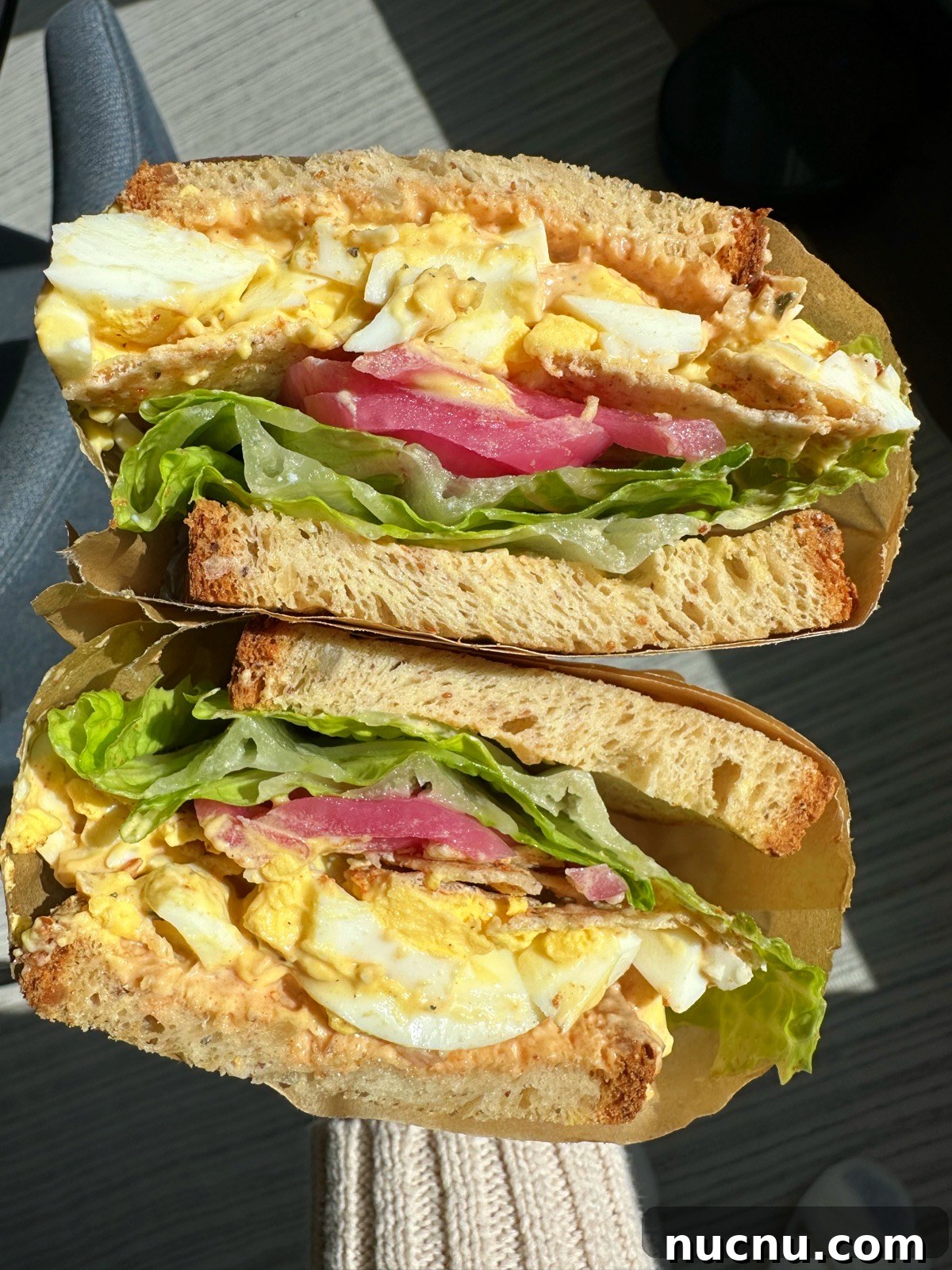 Classic Egg Salad Sandwich with Crispy Potato Chips 2 Egg Salad sandwich with chips