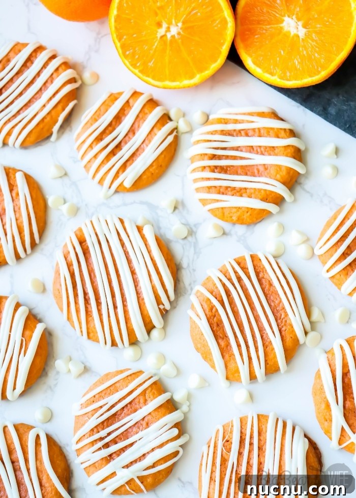 Orange Creamsicle Cookies Recipe — Light Citrus Sugar Cookies 3 Overhead shot of Orange Creamsicle Cookies
