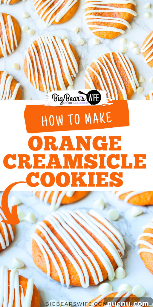 Orange Creamsicle Cookies Recipe — Light Citrus Sugar Cookies 7 These Orange Creamsicle Cookies are the perfect combination of vanilla and orange! They’re soft, smell just like Orange Creamsicle ice cream and are topped with a white chocolate drizzle!