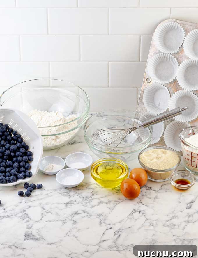 Blueberry Sour Cream Muffins with Crunchy Streusel Topping 4 ingredients for blueberry sour cream muffins