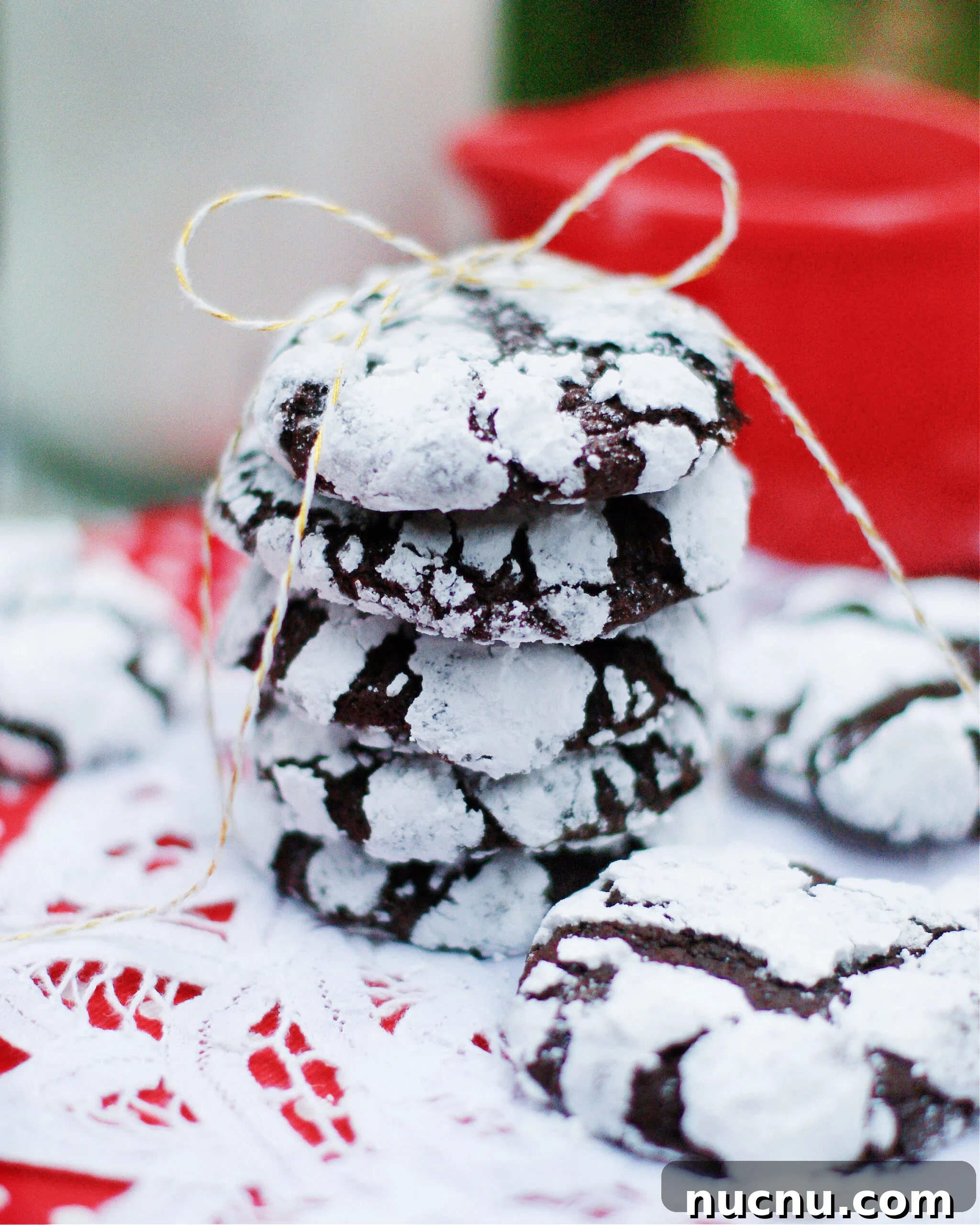 Monday Menu 161: Secret Ingredient Quiche and Ravioli Soup 7 A Stack of the best chocolate crinkle cookies to give as a gift.