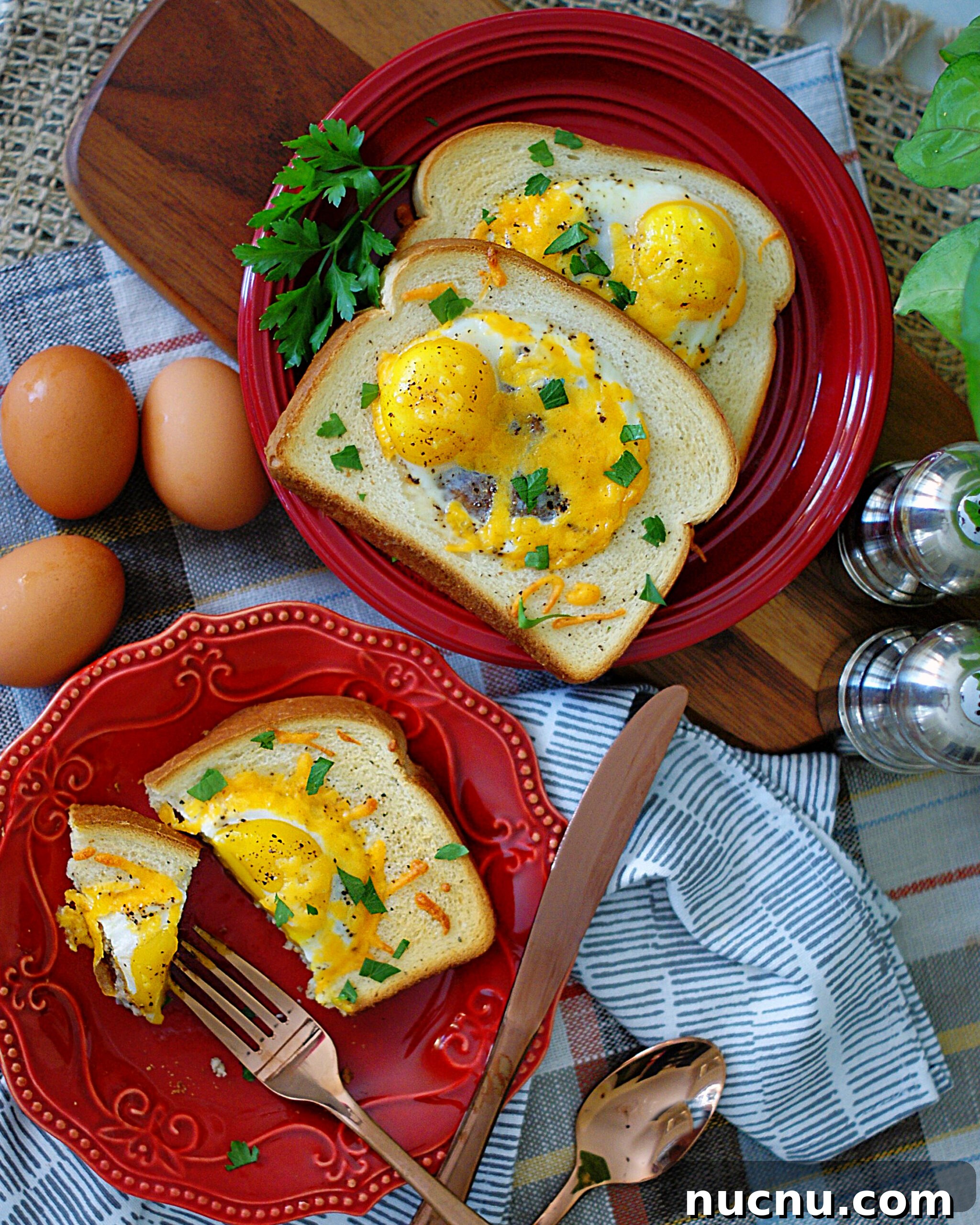 Monday Menu 161: Secret Ingredient Quiche and Ravioli Soup 9 Finished Eggs in a Basket served for breakfast