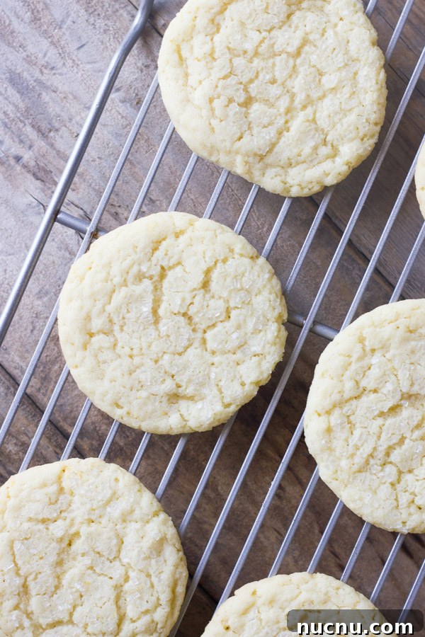 Bakery Style Sugar Cookies on a cooling rack.  