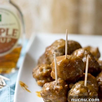 Slow Cooker Maple Meatballs