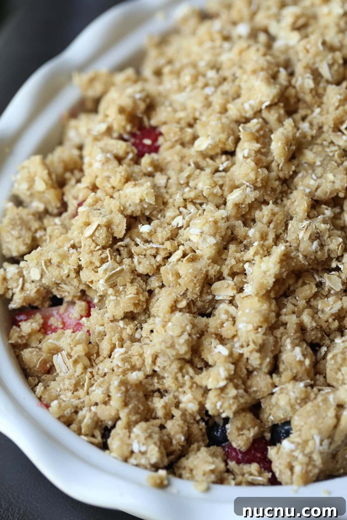Berry Crisp ready to bake