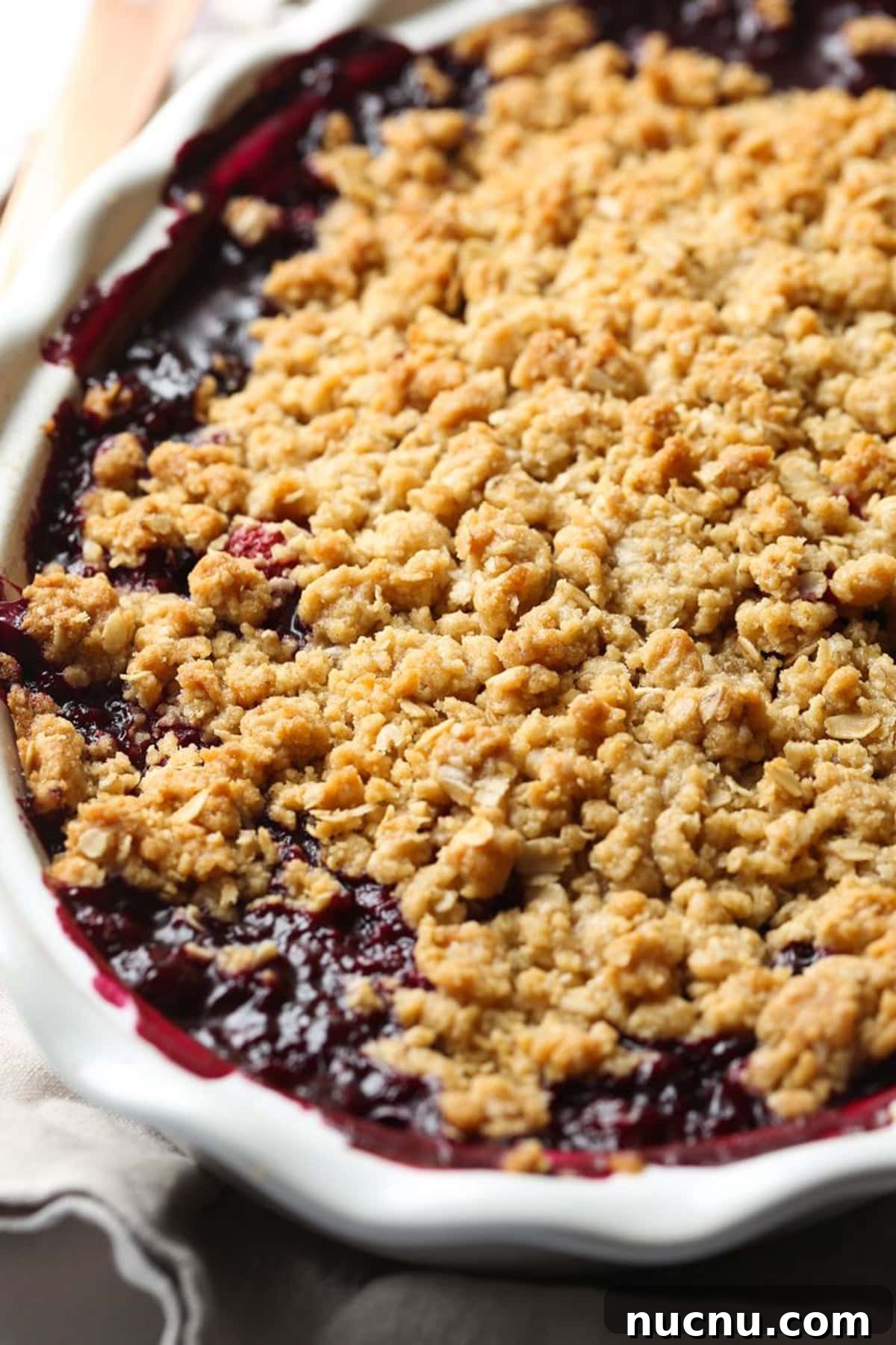 Berry crisp fresh out of the oven