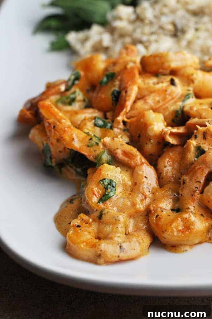 Butter shrimp on plate with rice