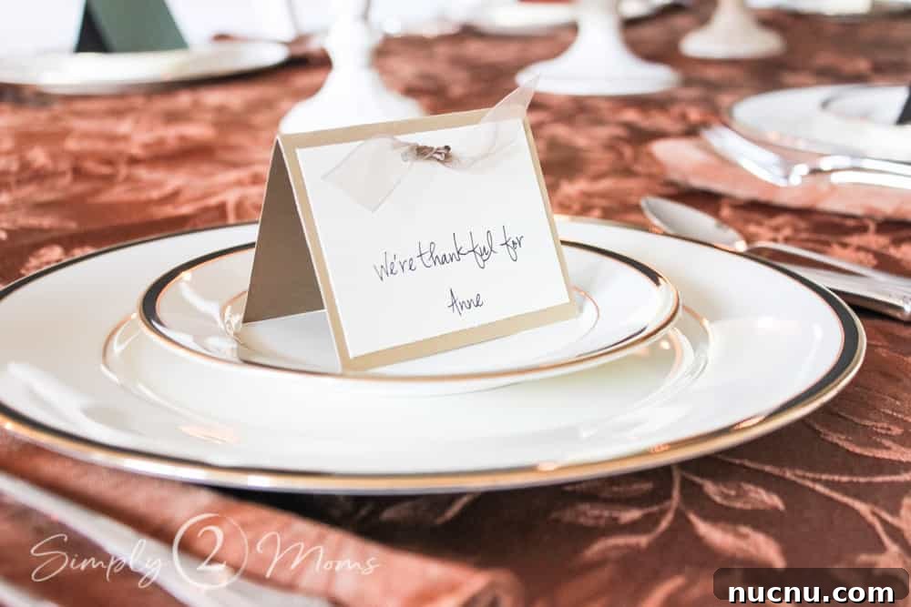 DIY Thanksgiving Place Cards: 3 Stylish Table Setting Ideas 2 tented place setting card on plate