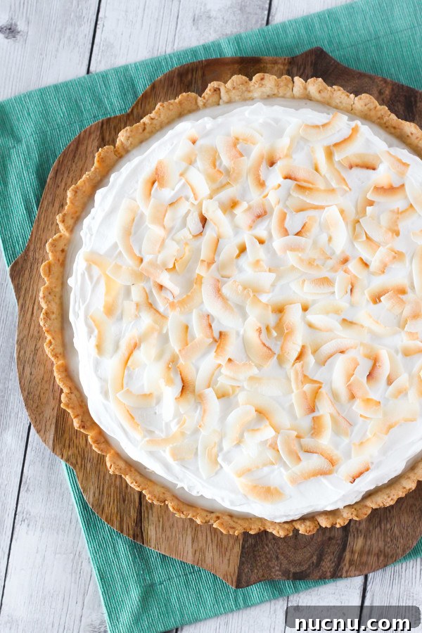 Gluten-Free Vegan Coconut Cream Pie Recipe — Dairy-Free Dessert 2 Gluten Free Vegan Coconut Cream Pie. Dreamy, creamy coconut pudding, topped with whipped coconut cream. Recipe found at Sarah Bakes Gluten Free!