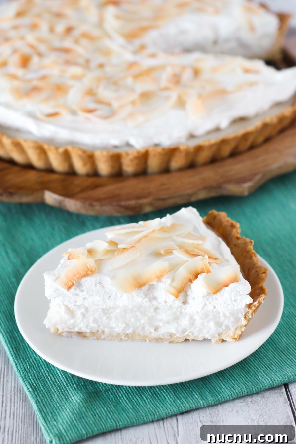 Gluten-Free Vegan Coconut Cream Pie Recipe — Dairy-Free Dessert 3 Gluten Free Vegan Coconut Cream Pie. Dreamy, creamy coconut pudding, topped with whipped coconut cream. Recipe found at Sarah Bakes Gluten Free!