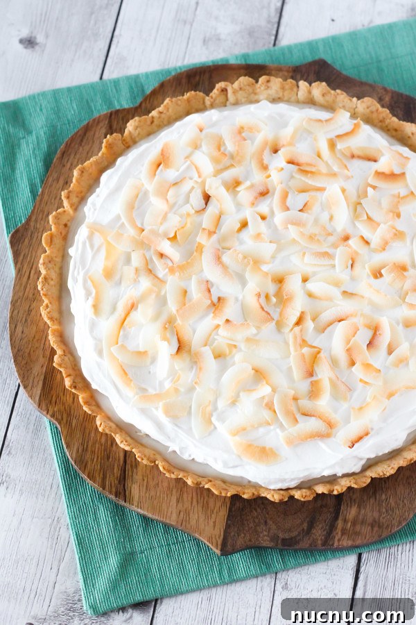 Gluten-Free Vegan Coconut Cream Pie Recipe — Dairy-Free Dessert 4 Gluten Free Vegan Coconut Cream Pie. Dreamy, creamy coconut pudding, topped with whipped coconut cream. Recipe found at Sarah Bakes Gluten Free!
