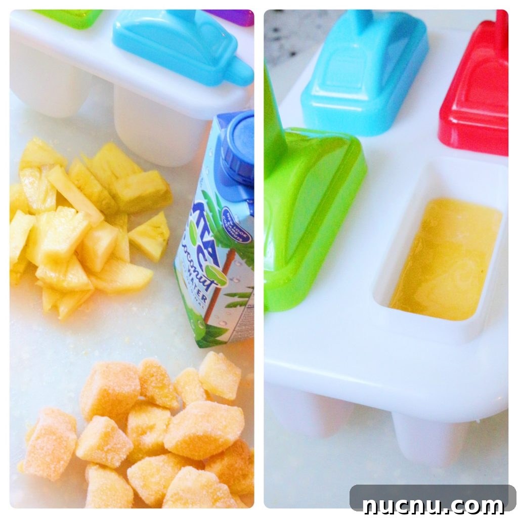 Mango Pineapple Paletas Recipe: Refreshing Tropical Popsicles 3 Making tropical popsicles