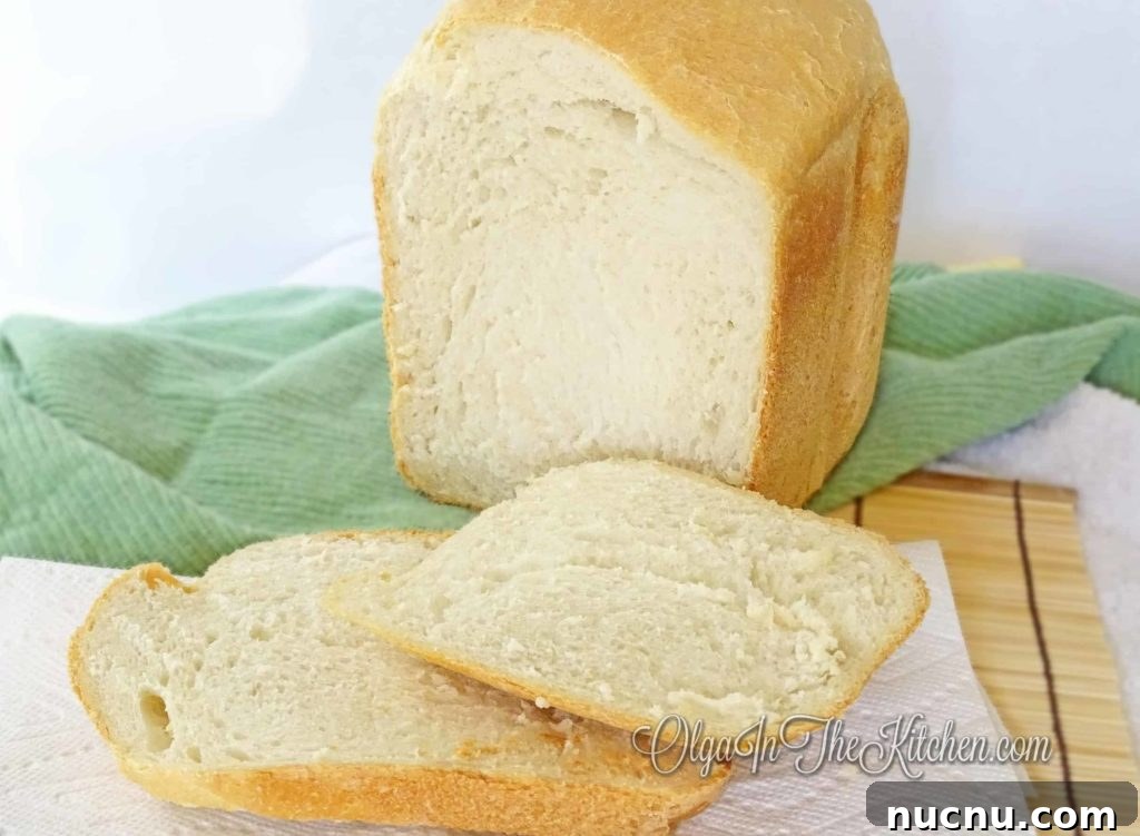 Homemade White Bread for Bread Machines: Soft Loaves Recipe 2 White Bread Machine Bread: a homemade bread that will replace any store-bought any day. Only 5 ingredients. | olgainthekitchen.com