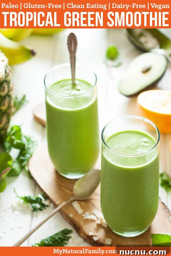 Tropical Green Paleo Smoothie: Pineapple & Spinach Recipe 2 Paleo smoothie