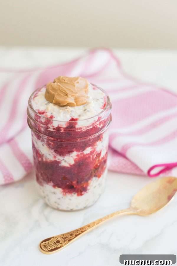 Peanut Butter and Jelly Overnight Oats Recipe