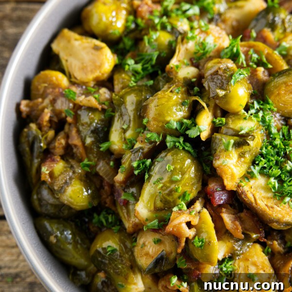 Savory Pork Butt Dry Rub Recipe for Juicy Barbecue 14 brussels sprouts with bacon in a bowl