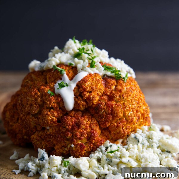 Savory Pork Butt Dry Rub Recipe for Juicy Barbecue 15 Cauliflower with lots of blue cheese crumbles and dressing.