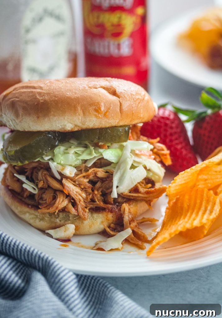 Slow Cooker Hot Honey Chicken Sandwich