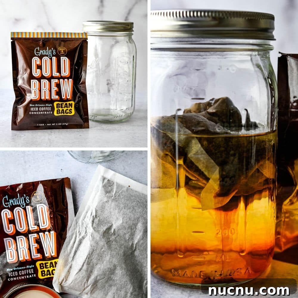 Grady's Cold Brew ice coffee is brewed in a mason jar overnight. Cold brew leads new food trends.