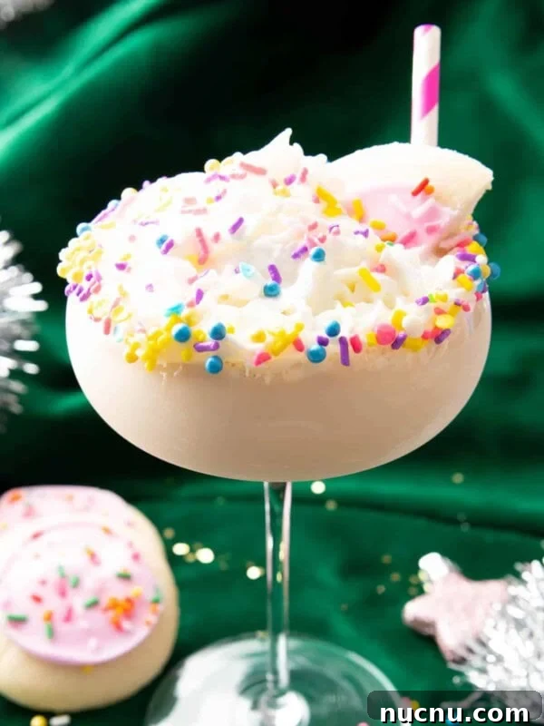 Peppermint Martini Recipe: How to Make a Refreshing Holiday Cocktail 6 Sugar cookie martini with sprinkles and pink straw
