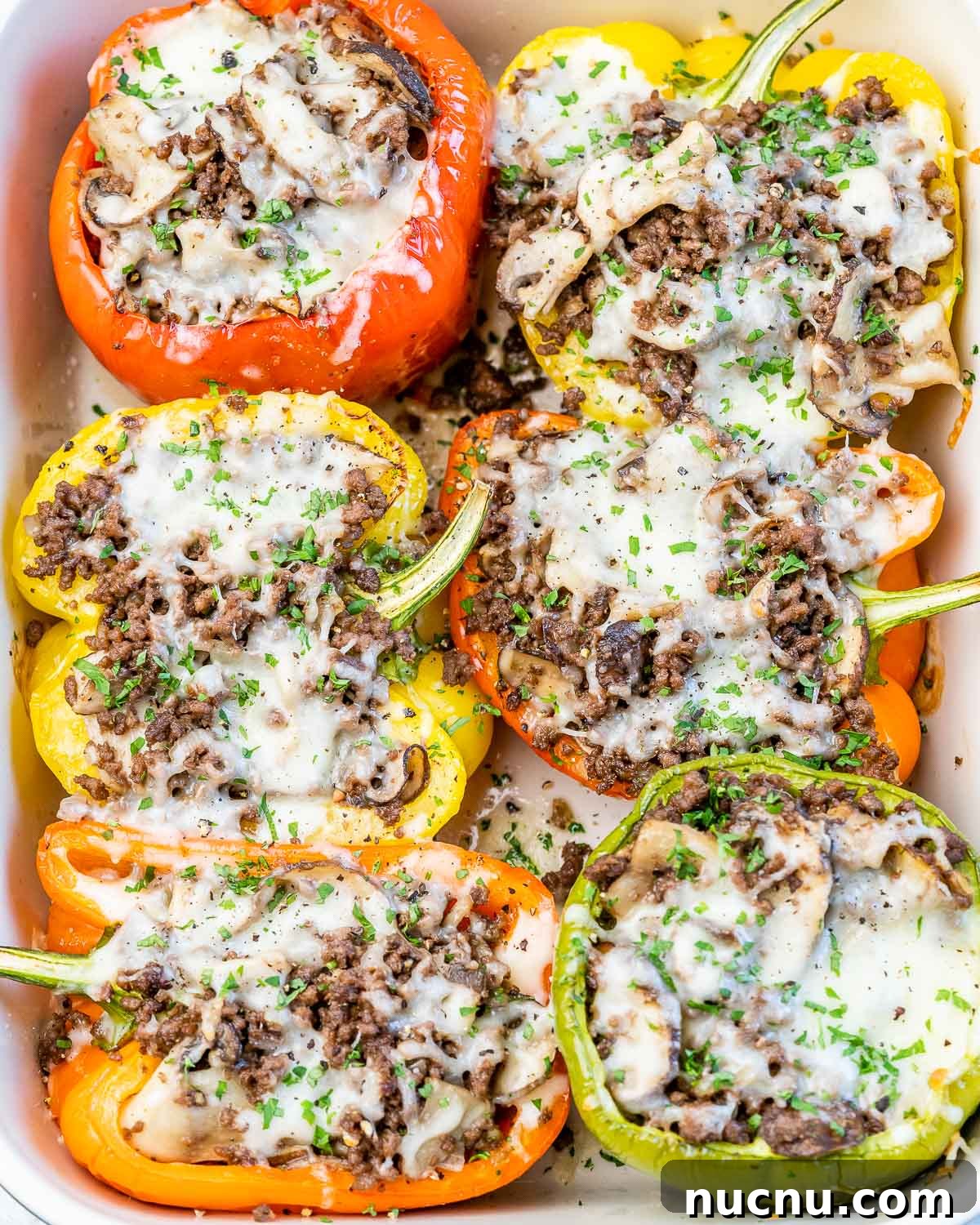 Stuffed peppers closeup