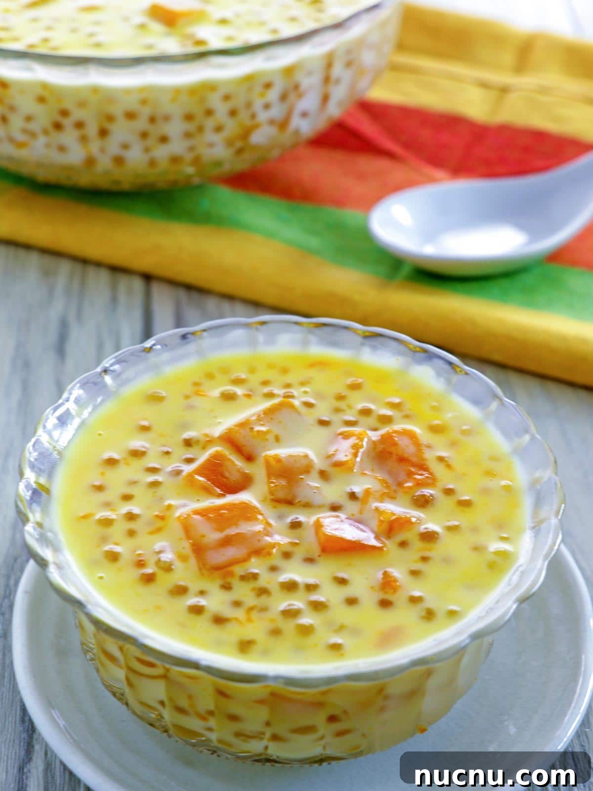 Tapioca Coconut Dessert Soup in a serving bowl