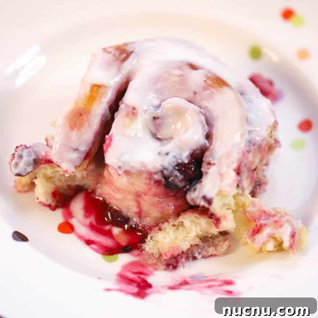 Cinnamon Roll Recipes: Classic, Gooey, and Irresistible Options 12 triple berry sweet roll with lemon icing, a fruity cinnamon roll variation.