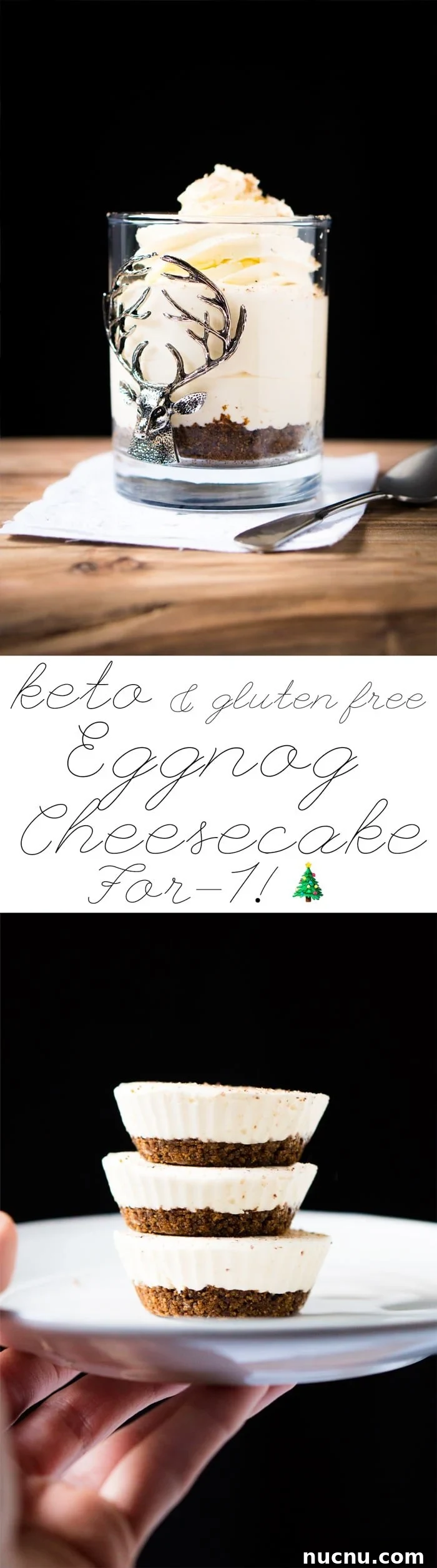 Single-Serve Eggnog No-Bake Cheesecake (Gluten-Free, Keto) 2 No-Bake Keto Eggnog Cheesecake For 1! 🎄 #ketocheesecake #lowcarbcheesecake