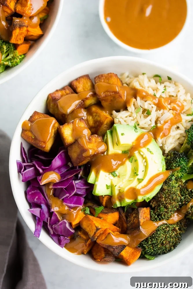 Vibrant Buddha Bowl Recipe: Colorful, Nourishing Lunch Idea 2 close up of vegan buddha bowl