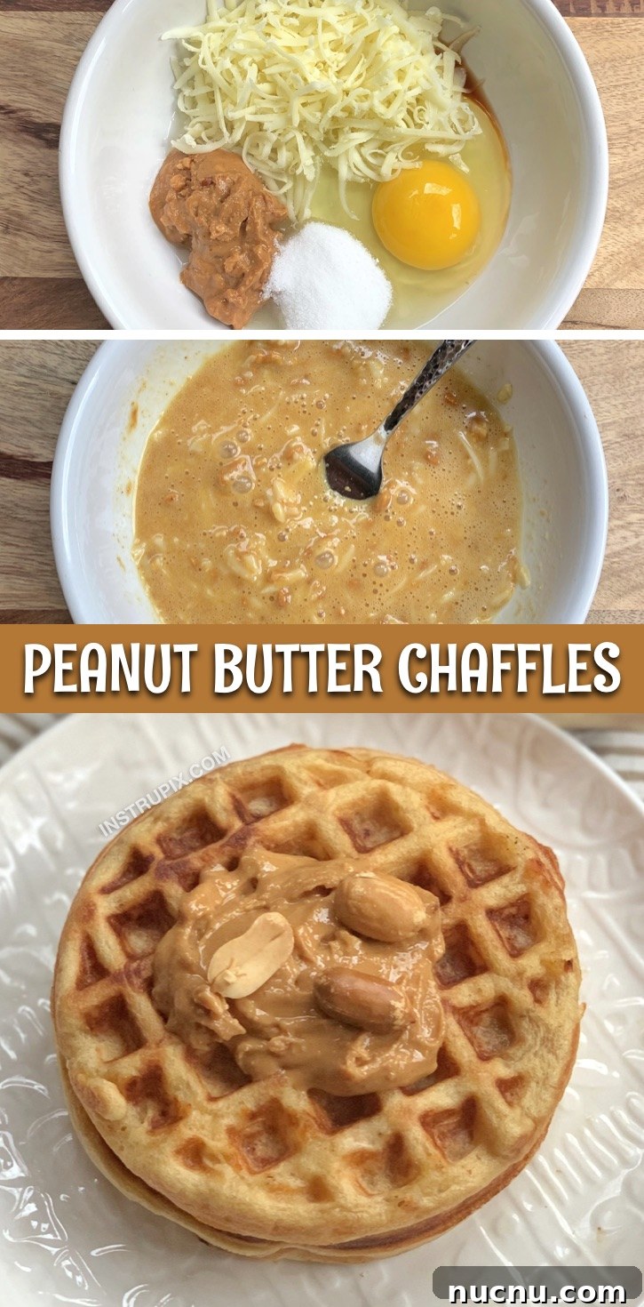 Looking for keto breakfast ideas for busy mornings? This Easy Keto Sweet Peanut Butter Chaffles Recipe is made with just 5 ingredients and only takes a few minutes to make in your mini waffle maker! These peanut butter chaffles are my new favorite sweet low carb breakfast. So simple to make too! Great for beginners on a ketogenic diet. #keto #chaffles #instrupix
