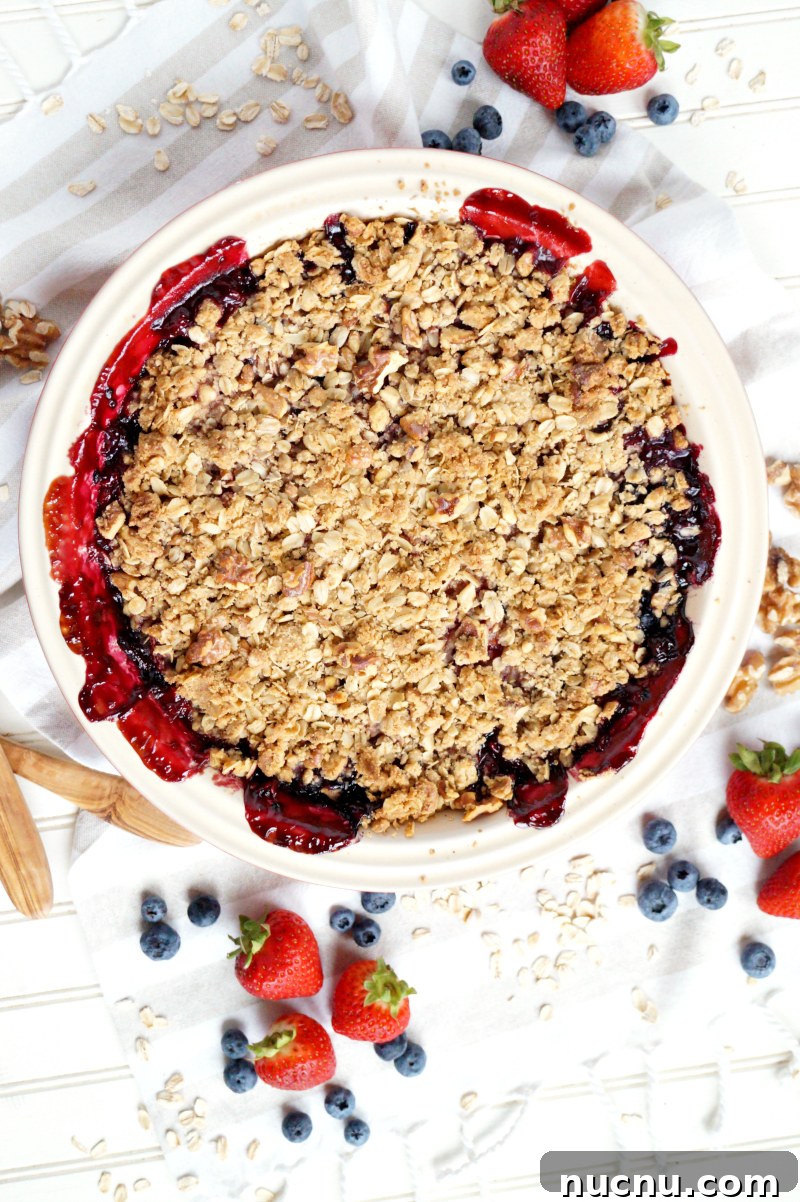 Browned Butter Triple-Berry Crisp Recipe — Berry Dessert with Oat Topping 2 browned butter triple berry crisp | The Baking Fairy