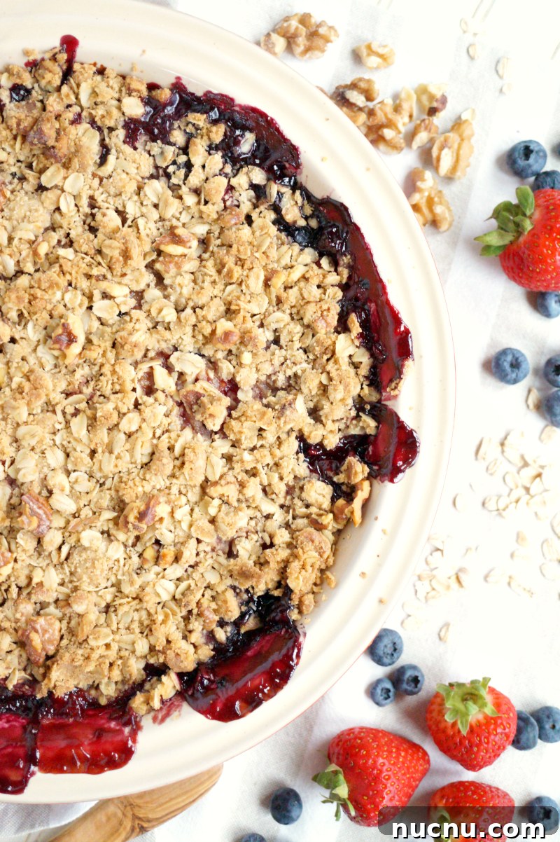 Browned Butter Triple-Berry Crisp Recipe — Berry Dessert with Oat Topping 3 browned butter triple berry crisp | The Baking Fairy
