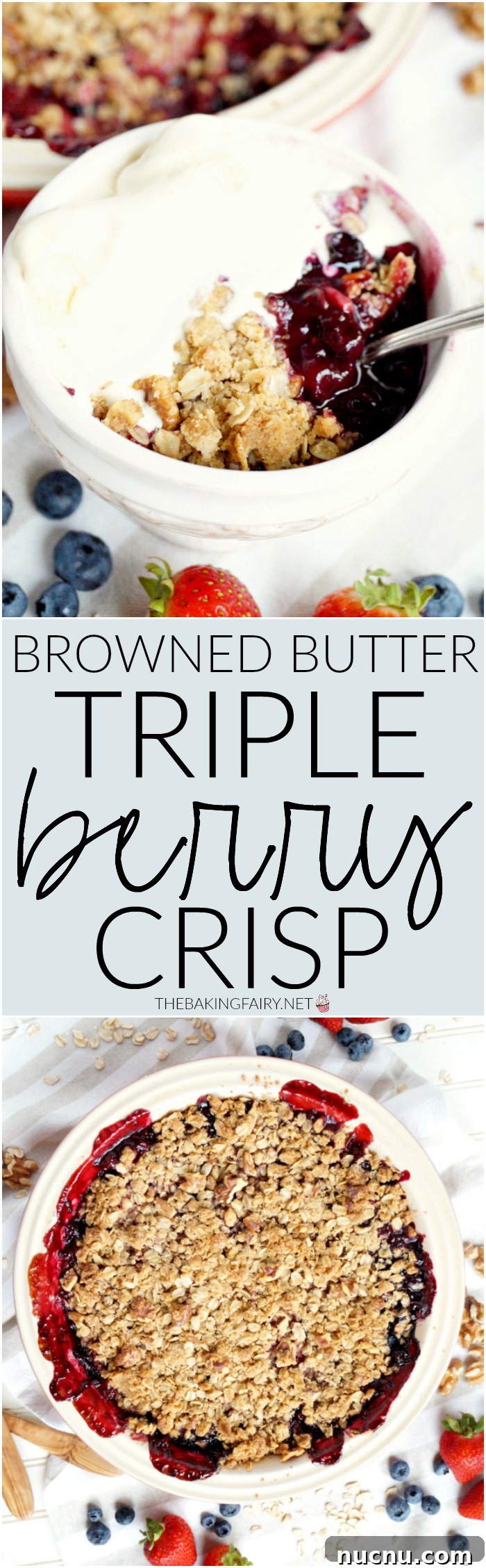 Browned Butter Triple-Berry Crisp Recipe — Berry Dessert with Oat Topping 8 browned butter triple berry crisp | The Baking Fairy